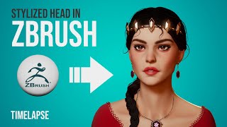 Zbrush Head Sculpt 2 THE QUEEN [upl. by Zednanref]