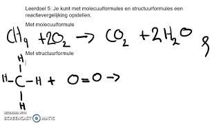 Reactievergelijking opstellen met molecuulformule en structuurformule [upl. by Ramraj]