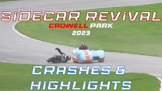 Sidecar Revival  Cadwell Park 46th August 2023  Crashes amp Highlights [upl. by Silenay]