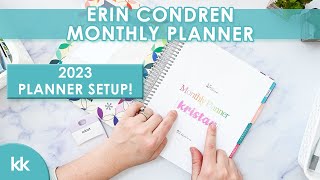 Erin Condren 2023 Planner Setup Functional Monthly Planning Harmony Colorful amp PlannerKate Stickers [upl. by Doug]