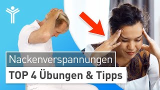 Soforthilfe bei Nackenverspannungen  4 TOP Übungen amp Tipps gegen Nackenschmerzen  Handynacken [upl. by Ahiel]