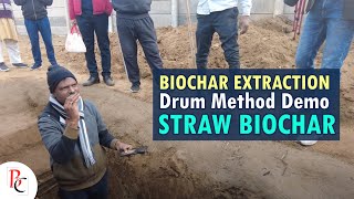 Biochar Extraction and Drum Method Demo of the Straw Biochar  BIOCHAR [upl. by Beverlie660]