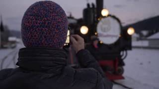 Historische Eisenbahn  Schmalspurbahn  Taurachbahn im Lungau Mauterndorf im Winter [upl. by Byron706]