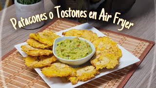 Cómo Preparar PATACONES o Tostones en la AIRFRYER Con GUACAMOLE🥑 Fácil y Rápido 👉2021 [upl. by Delmer435]