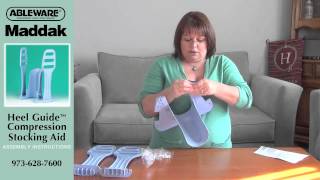 Ableware® Heel Guide Compression Stocking Aid by Maddak Inc  Assembly Instructions [upl. by Epuladaug]