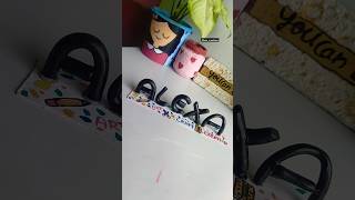 Diy 3D name plate ideashow to make 3D name plate from clay trending shorts art craft [upl. by Valsimot]