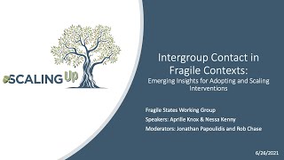 Intergroup Contact in Fragile Contexts Fragile States Working Group Webinar 3262021 [upl. by Adnavoj]