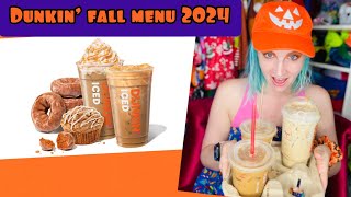 Trying the fall Dunkin’ menu 2024 Donuts and pumpkin coffee [upl. by Lithea]