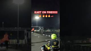 Kart catches fire on track automobile rentalkart kartingdrive gokarting daytona onfire [upl. by Nylg214]