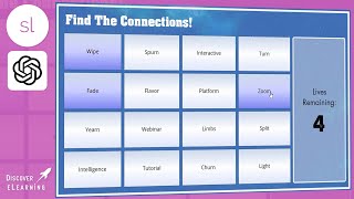 Connections Game Articulate Storyline 360 Template Using OpenAI Create Chat Completions API [upl. by Anrahs390]