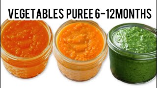 Baby food  vegetable puree for 6  12 months babyvegetables puree for beginners baby first food [upl. by Nanyk667]