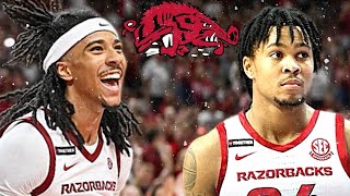 Arkansas Backcourt is INSANE  Boogie Fland amp DJ Wagner Combine for 46 Pts vs 1 Kansas [upl. by Rhodia]