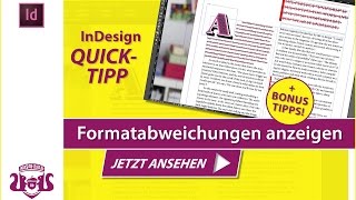 Formatabweichungen anzeigen  InDesign QUICKTIPP [upl. by Vincenta39]