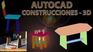 1  Mesa  Silla  Taburete Construcciones en 3D [upl. by Fairfax876]