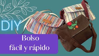 Cómo hacer un bolso de tela fácil y rápido  bolso tipo bandolera [upl. by Barhos]