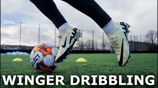 WINGER Dribbling Training  5 Winger Dribbling Drills For Footballers [upl. by Lashonde396]