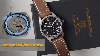 Tandorio Titanium 39mm Pilot NH35A hands on [upl. by Pressman]