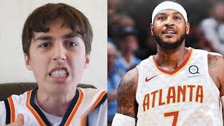 CARMELO ANTHONY TRADED TO THE HAWKS REACTION [upl. by Cinderella538]