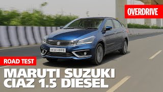 2019 Maruti Suzuki Ciaz 15 Diesel  Road Test  OVERDRIVE [upl. by Fagin]