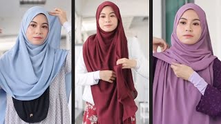 TUTORIAL SHAWL PANJANG LABUH DEPAN BELAKANG TERKINI [upl. by Onitnas]