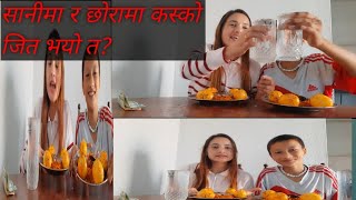 Sanima chhorako current Noodles amp Egg challenge  Harnele k Dine sarta xata😁😁😁Kasko Jit vayo [upl. by Anwad751]