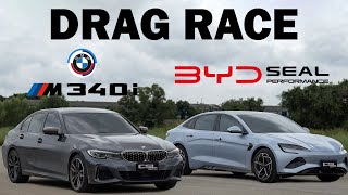 HIGHLIGHT BYD Seal Performance vs BMW M340i DRAG RACE [upl. by Lamoureux319]