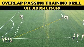 Overlap Passing FootballSoccer Training Drill  U12  U16 [upl. by Nolyk]