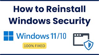 How to Reinstall Windows Security In Windows 11 [upl. by Safko70]