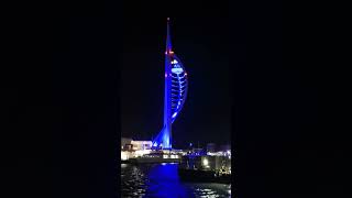 Spinnaker Tower Portsmouth at night england spinnakertower landmarks uk [upl. by Anyal]