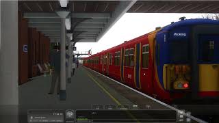 Class 455 Arriving And Departing Weybridge [upl. by Cuttler]