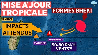 Le violent cyclone tropical Bheki menace Maurice et Rodrigues [upl. by Rodmann]