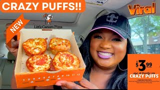 LITTLE CAESARS CRAZY PUFFS MUKBANG [upl. by Elfstan]