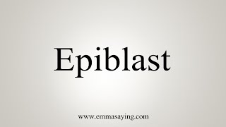 How To Say Epiblast [upl. by Hoang]