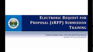 eRFP Proposal Submission Training Video [upl. by Adyam445]