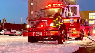 🌟 FOAM OPERATIONS 🌟 FDNY Queens 5th Alarm 1086 Box 6066 Fire was Throughout a 2 Story Tire Shop [upl. by Netsrek672]