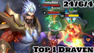 Wild Rift Draven  Top 1 Draven Gameplay Rank Challenger [upl. by Adnerb]