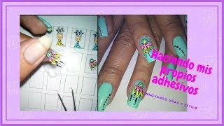 Como hacer stickers caseros para uñas paso a paso 💅💅 [upl. by Ylam574]