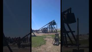 Trebuchet firing 90kg projectile over 300 meters with ease [upl. by Seda]