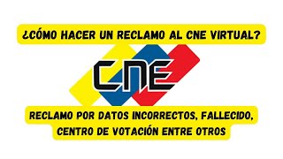 Cómo Hacer un Reclamo en el CNE de forma virtual online venezuela elecciones [upl. by Anelak293]