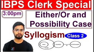 EitherOr and possibility Case In Syllogism By Anshul Sir For IBPS clerk and Bank po exam  300pm [upl. by Aser]