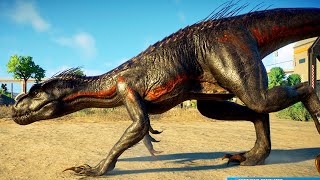 Epic Dino Battle Albertosaurus vs Indominus Rex vs Indoraptor in Jurassic World Evolution 2 [upl. by Carbone]