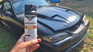 Cheap 14 Rustoleum Spray Can Paint Job on Hood with Amazing Results [upl. by Aikcir]