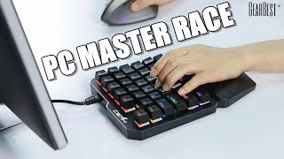 Onehanded Mechanical Gaming Keyboard  GearBest [upl. by Artemus]