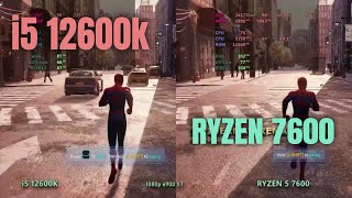 i5 12600k vs Ryzen 7600 non x  Gaming Test [upl. by Jemmy]