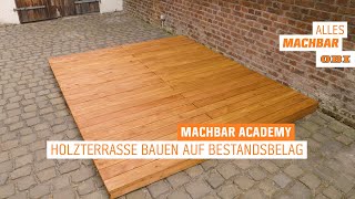 Holzterrasse bauen auf Bestandsbelag – mit Auflagepads  OBI [upl. by Annahsohs635]