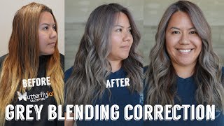 Hair Transformations with Lauryn Grey Blending on Orange Hair Color Correction Ep 219 [upl. by Relyhcs]