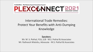 Webinar on International Trade Remedies Protect Your Benefits with AntiDumping Knowledge [upl. by Jumbala]