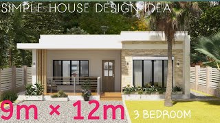 9x12 Meters Modern Small House Design  3 Bedroom Tiny House Tour [upl. by Leirza]