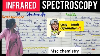 IR infrared spectroscopyHINDI principleapplication of vibrational spectroscopy spectroscopy notes [upl. by Cello792]