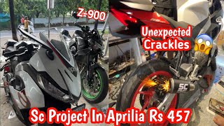 Exhaust In Aprilia rs 457  SC Project  Crackles Not Joking🥵 AR ProjectAustin Racing 😨 [upl. by Dysart877]